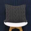 Aran Cable Knit Charcoal Cushion Covers 22'' X 22'' -Ideal Shop charcoal 2 6ca5309f 798b 41da 964b c0caef255ff6