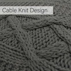 Aran Cable Knit Charcoal Cushion Covers 22'' X 22'' -Ideal Shop charcoal 3 2a25aef7 3c1a 42f7 b3a0 b9e89e448765