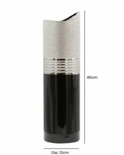 Tall Sela Black & Silver Vase -Ideal Shop d3a5c748 48dd 4ab0 9c3f 690d3737bd1c
