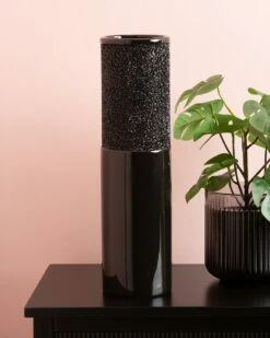 Obsidian Cylinder Glazed Vase