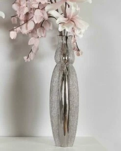 Zahira Tall Silver Vase