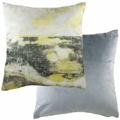 Landscape Contemporary Grey & Ochre Cushion Covers 17'' X 17''