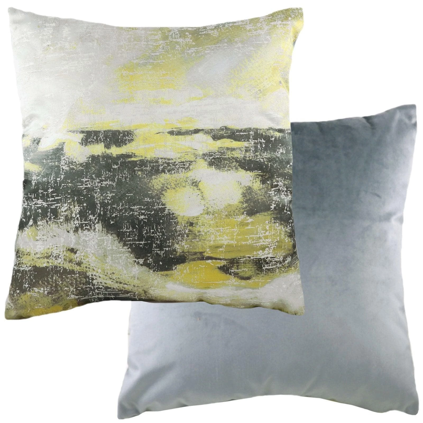 Landscape Contemporary Grey & Ochre Cushion Covers 17'' X 17'' 3 Landscape Contemporary Grey & Ochre Cushion Covers 17'' X 17''