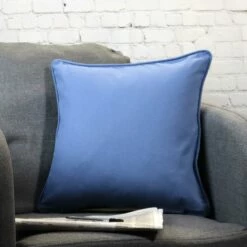 Kilbride Plain Denim Blue Cushion Cover 17" X 17"