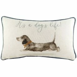 Oakwood 'It's A Dog's Life' Sausage Dog Filled Cushions 12'' X 20''