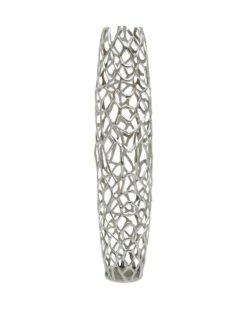 Montrose Coral Aluminium Silver Large Vase