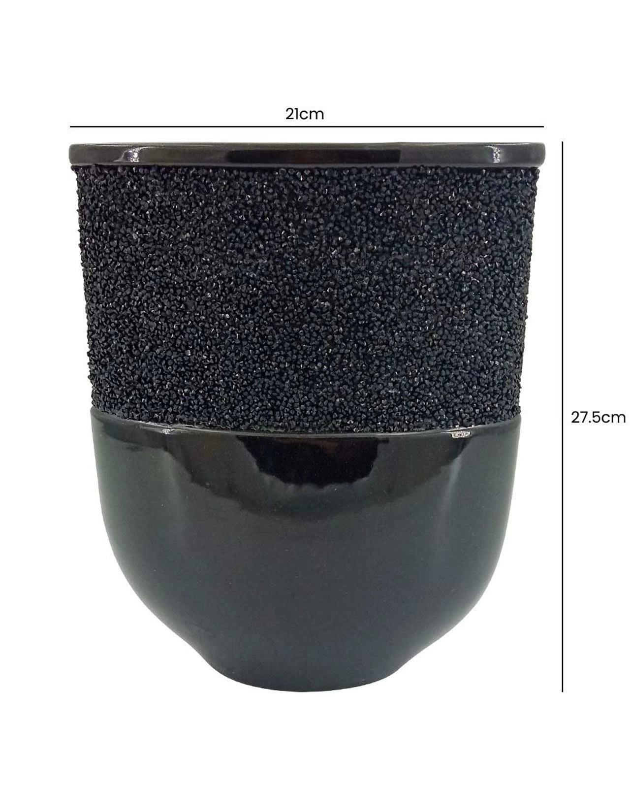 Obsidian Ellipse Glazed Vase 12 Obsidian Ellipse Glazed Vase - Image 10