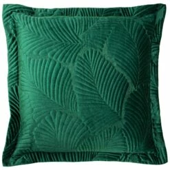 Palmeria Embroidered Velvet Emerald Filled Cushions 24'' X 24''