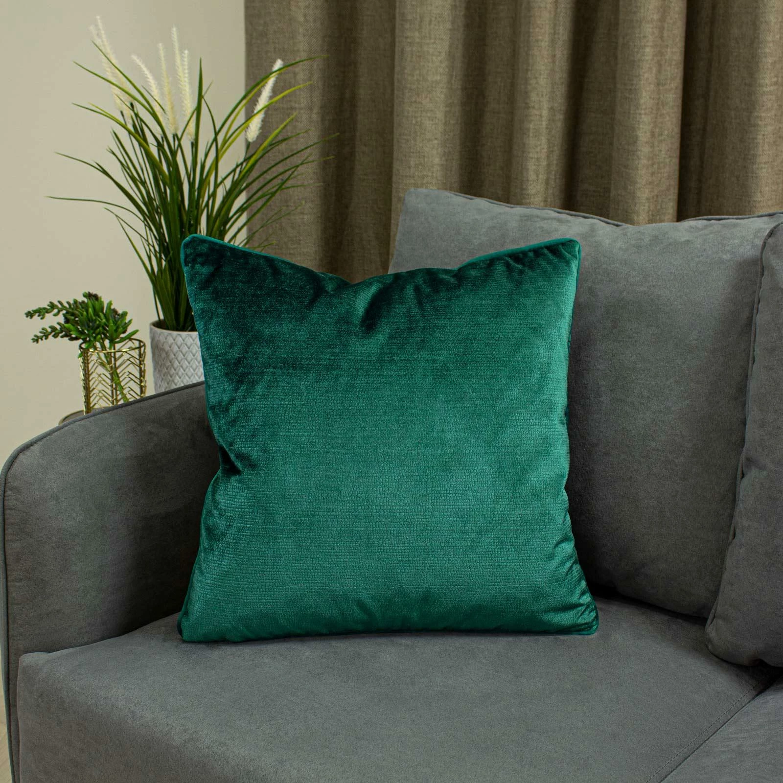 Stella Embossed Snakeskin Sheen Emerald Filled Cushions 18'' X 18'' 4 Stella Embossed Snakeskin Sheen Emerald Filled Cushions 18'' X 18'' - Image 2