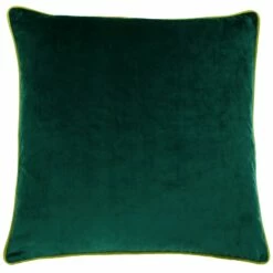 Meridian Piped Velvet Emerald & Moss Green Cushion Covers 22'' X 22''