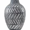 Perth Handcrafted Grey Ceramic Geometric Vase