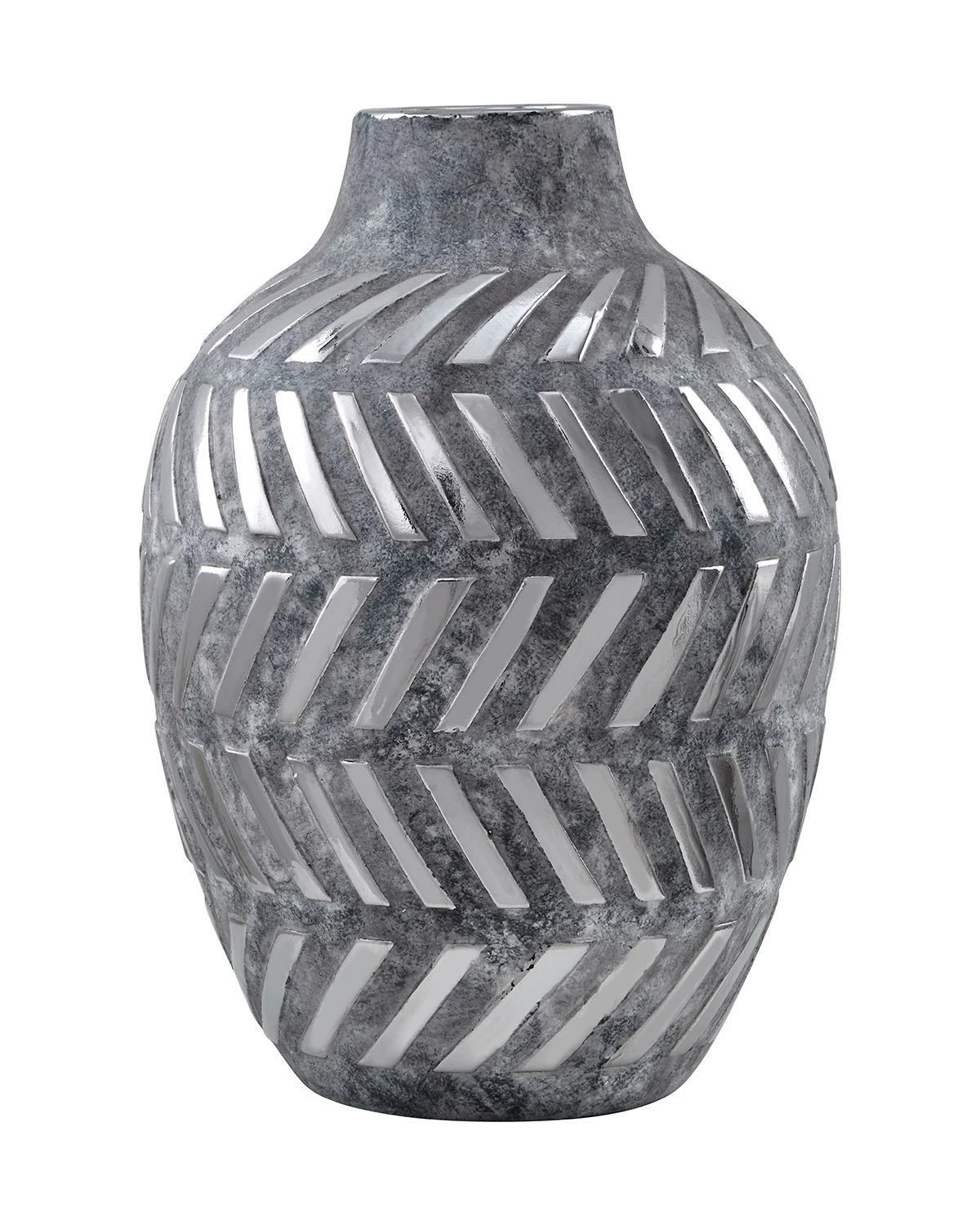 Perth Handcrafted Grey Ceramic Geometric Vase 3 Perth Handcrafted Grey Ceramic Geometric Vase