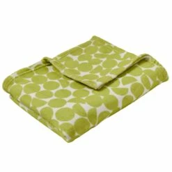Fusion Ingo Geometric Fleece Throw Green