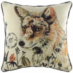 Elwood Fox Watercolour Painted Style Filled Cushions 17'' X 17''