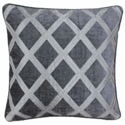 Diamond Chenille Graphite Filled Cushions 18'' X 18''