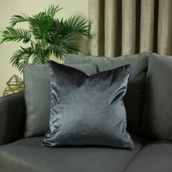 Stella Embossed Snakeskin Sheen Graphite Cushion Covers 18'' X 18'' -Ideal Shop graphite 4