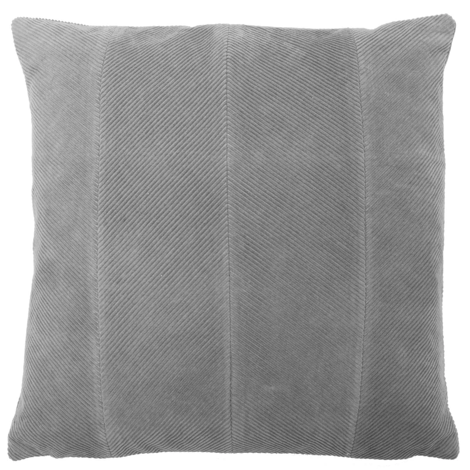 Furn Jagger Ribbed Corduroy Grey Cushion Cover 18'' X 18'' 3 Furn Jagger Ribbed Corduroy Grey Cushion Cover 18'' X 18''