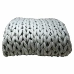 Chunky Cable Knit Throw Grey 120cm X 150cm -Ideal Shop grey 2 a24e69e6 84f4 484c 9444 288a7846a11d