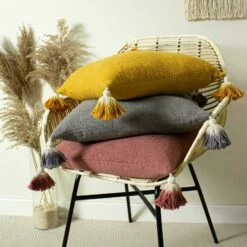 Furn Eden Ombre Tassel Moss Cushion Cover 18'' X 18'' -Ideal Shop group 182d2d5e 1aba 496c 9217 ba73d5e2e0fd