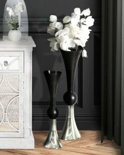 Miles Black & Silver Trumpet Vase -Ideal Shop group 1 bd45d71e a37b 4492 86d2 3d66e9bbd78a