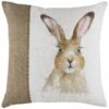 Hessian Hare Countryside Watercolour Print Filled Cushions 17'' X 17''