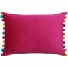 Fiesta Velvet Pom Pom Hot Pink & Multicolour Filled Cushions 14'' X 20'' -Ideal Shop hotpinkmulti 1 710ce55f 5ce8 4584 afd4 6b0f9075bd1d