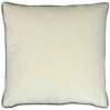 Meridian Piped Velvet Ivory & Black Cushion Cover 22'' X 22'' -Ideal Shop ivory black 1