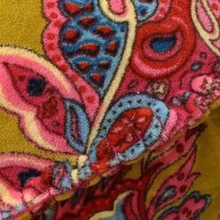 Malisa Indian Paisley Velvet Lemon Curry Filled Round Cushion -Ideal Shop lemon 6