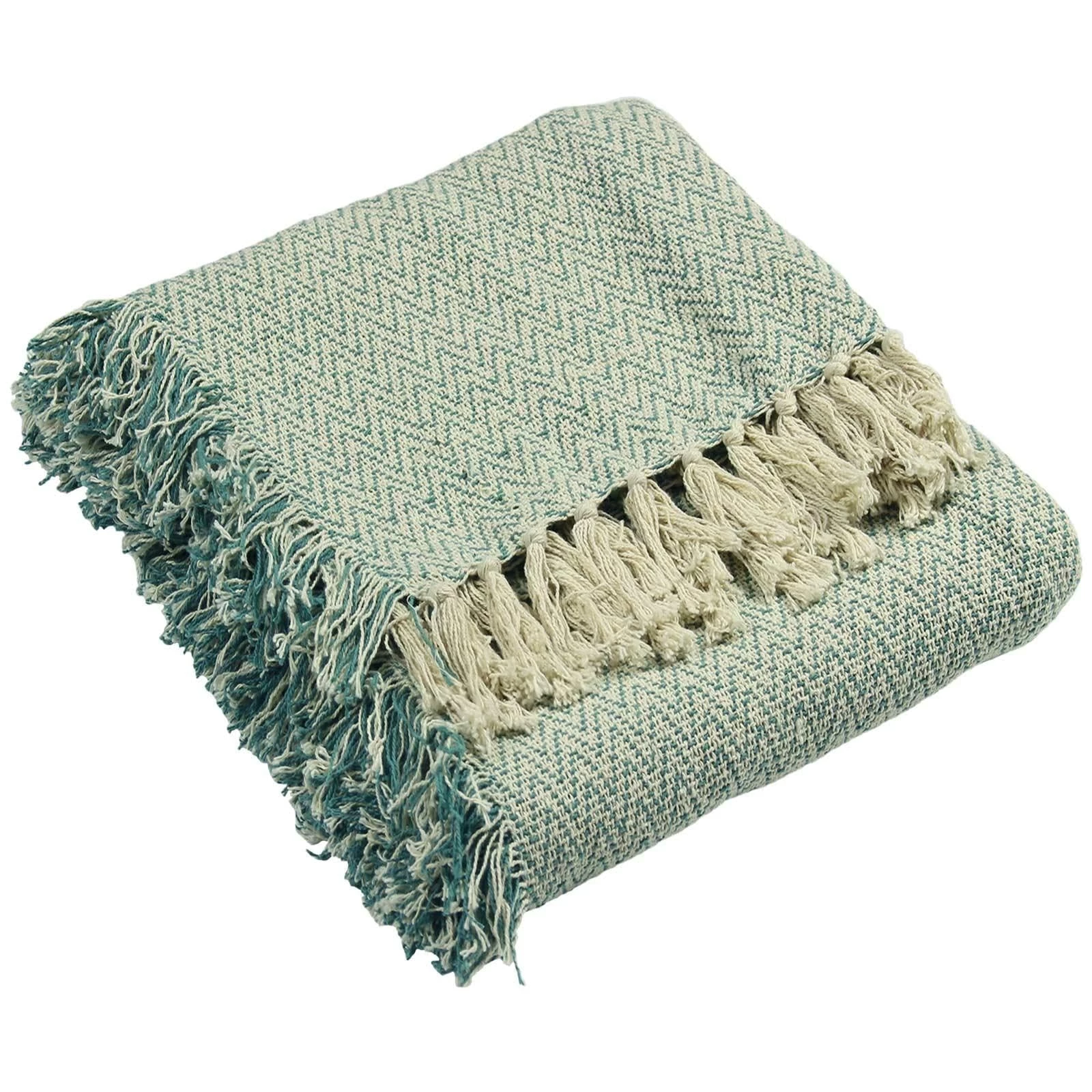 Furn Jasper Herringbone Weave Throw Marine 5 Furn Jasper Herringbone Weave Throw Marine - Image 3