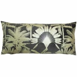 Malaysian Palm Metallic Leaf Velvet Mink Filled Cushions