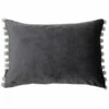 Fiesta Velvet Pom Pom Mink & Silver Filled Cushions 14'' X 20'' -Ideal Shop minksilver 1 0376e5c2 8de6 48b4 afdf 59fb39f3713d