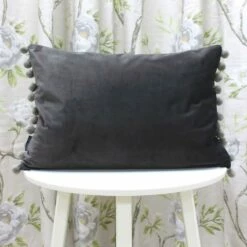 Fiesta Velvet Pom Pom Mink & Silver Filled Cushions 14'' X 20'' 7 Fiesta Velvet Pom Pom Mink & Silver Filled Cushions 14'' X 20'' -Ideal Shop minksilver 3 512cac64 13ed 4647 afe3 b902e0726f37