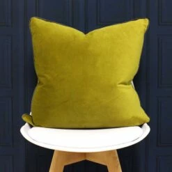 Meridian Piped Velvet Moss Green & Charcoal Filled Cushions 22'' X 22'' -Ideal Shop mosscharcoal 2 13c8d663 fc51 4783 a371 0e5f2987d64a