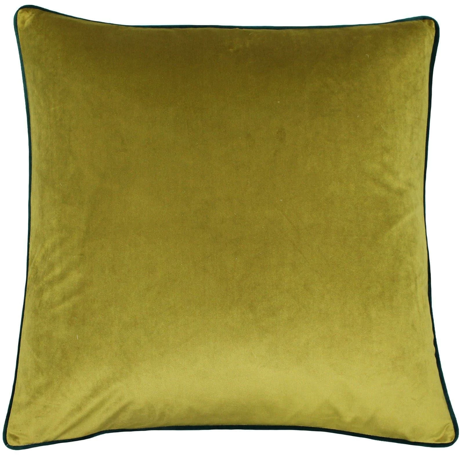 Meridian Piped Velvet Moss & Emerald Green Filled Cushions 22'' X 22'' 3 Meridian Piped Velvet Moss & Emerald Green Filled Cushions 22'' X 22''