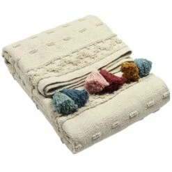 Furn Boho Tufted Cotton Throw Multicolour 130cm X 180cm -Ideal Shop multi 1 e09b3112 a4ec 4040 9f13 011307c9768d