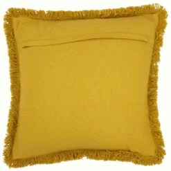 Furn Sienna Twill Fringed Ochre Cushion Cover 18'' X 18'' -Ideal Shop ochre 3 f643106c 0272 4800 b871 f868bcd53ee4
