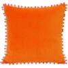 Velvet Pom Pom Bright Orange & Fuchsia Cushion Covers 18'' X 18'' -Ideal Shop orange 1 515af474 8335 4102 b9fe a79ef397f109