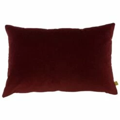 Furn Contra Velvet Linen Reverse Ox Blood Cushion Cover 16'' X 24''
