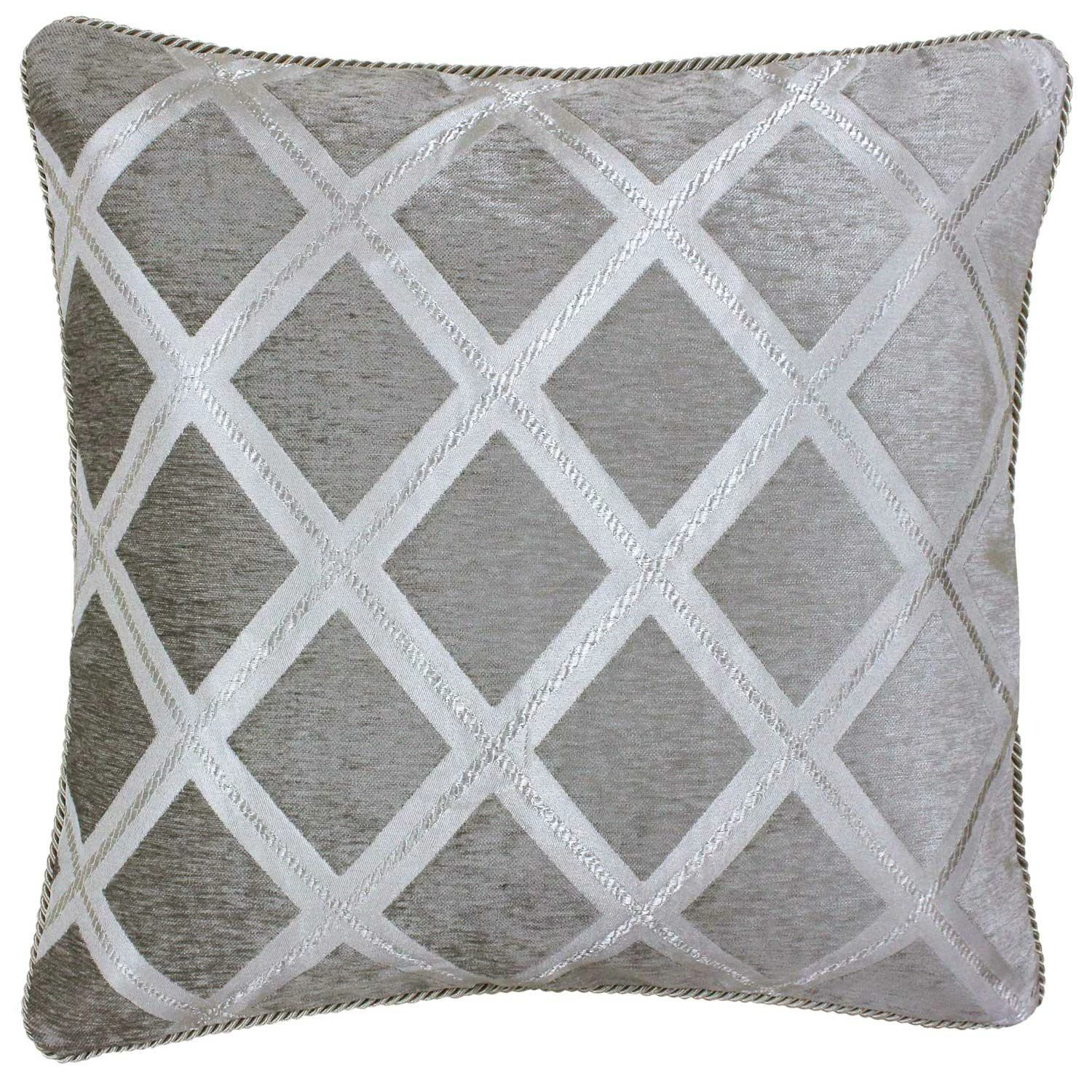 Diamond Chenille Oyster Filled Cushions 18'' X 18'' 3 Diamond Chenille Oyster Filled Cushions 18'' X 18''