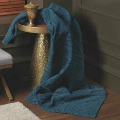 Denzel Luxury Stonewashed Cotton Throw Petrol