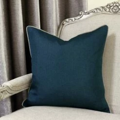 Bellucci Plain Piped Trim Petrol Cushion Covers 22'' X 22''