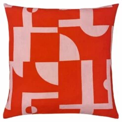 Furn Manhattan Abstract Pink & Red Cushion Cover 20" X 20"