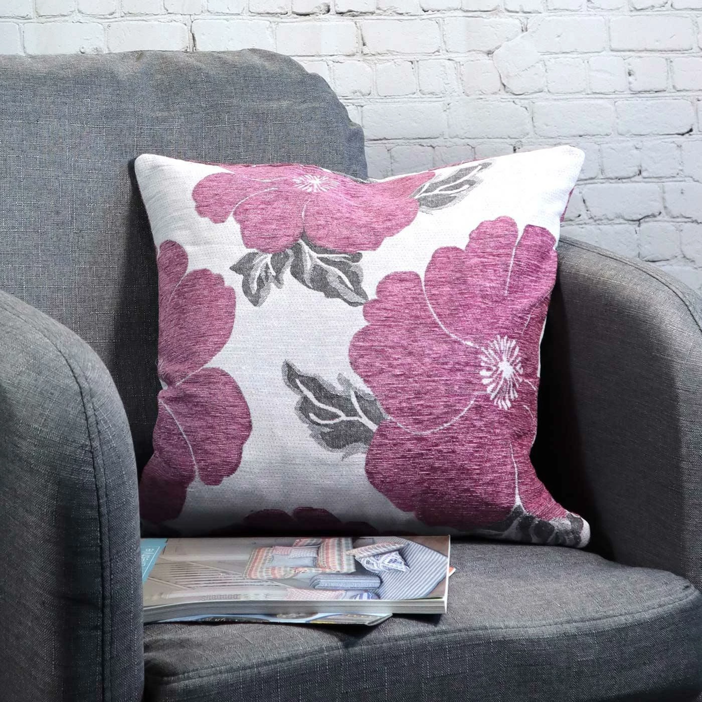 Ideal Kira Poppy Pink Cushion Covers 22" X 22" 9 Ideal Kira Poppy Pink Cushion Covers 22" X 22" - Image 7