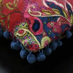Malisa Indian Paisley Velvet Pomegranate Cushion Covers 20'' X 20'' -Ideal Shop pomegranate 3
