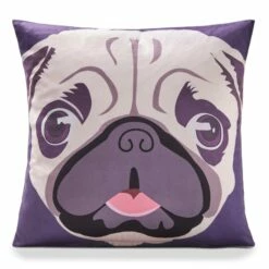 Pug Dog Velvet Cushion Cover 18" X 18"