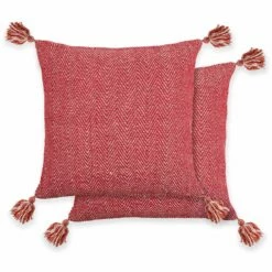 Herringbone Woven Red Cushion Cover 17'' X 17'' -Ideal Shop red 1 d6ce16cd 61b7 4d2b 806f fe99caedbd3c