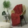 Furn Motti Woven Tufted Stripe Throw Red Clay 130cm X 180cm -Ideal Shop red 3