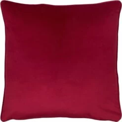 Opulence Soft Velvet Piped Scarlet Filled Cushions 22'' X 22''