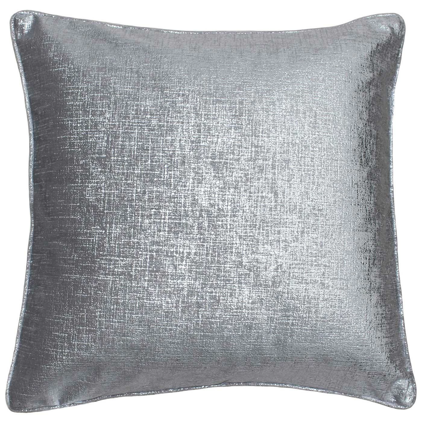 Venus Metallic Shimmer Silver Cushion Covers 18'' X 18'' 3 Venus Metallic Shimmer Silver Cushion Covers 18'' X 18''