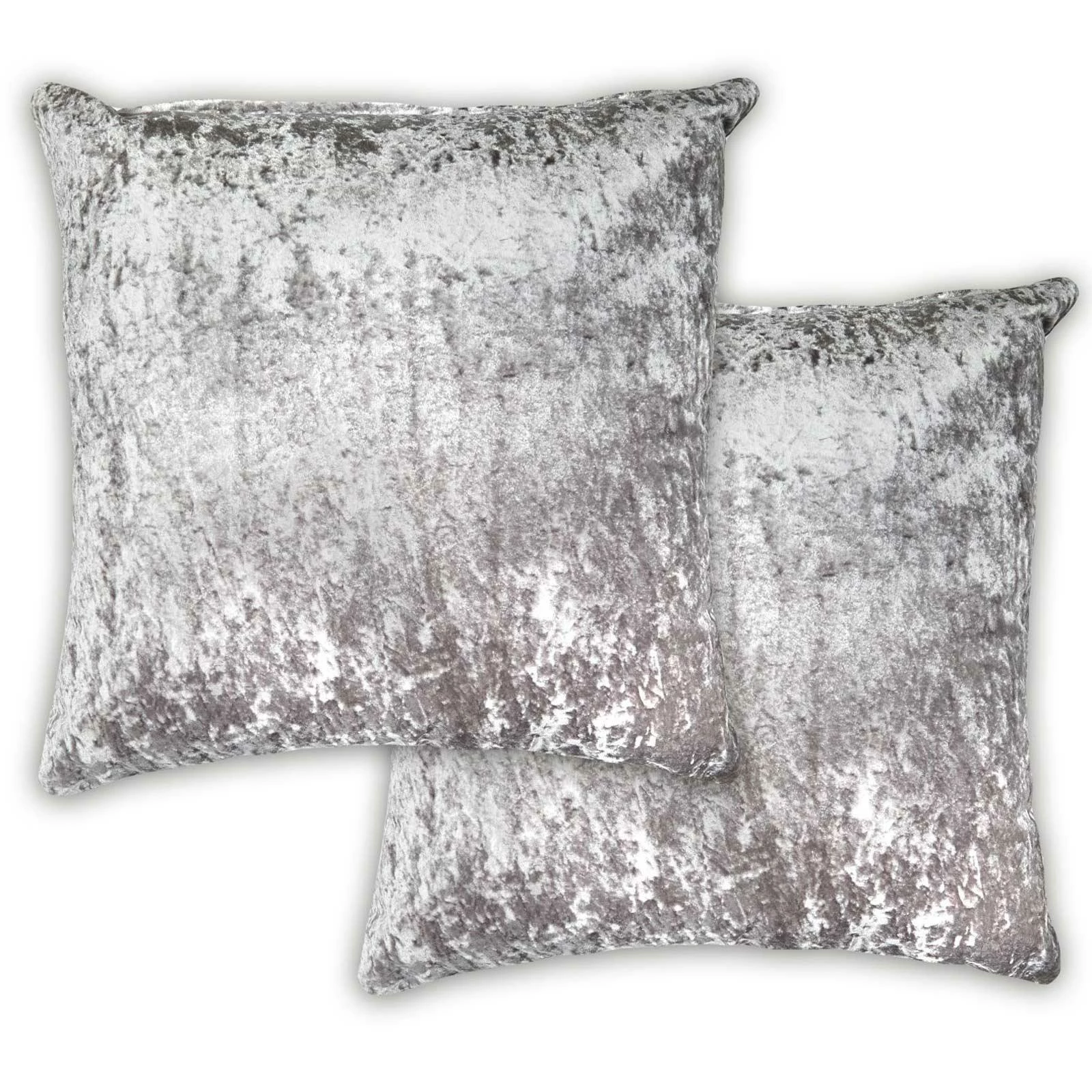 Crushed Velvet Silver Cushion Cover 17'' X 17'' 4 Crushed Velvet Silver Cushion Cover 17'' X 17'' - Image 2
